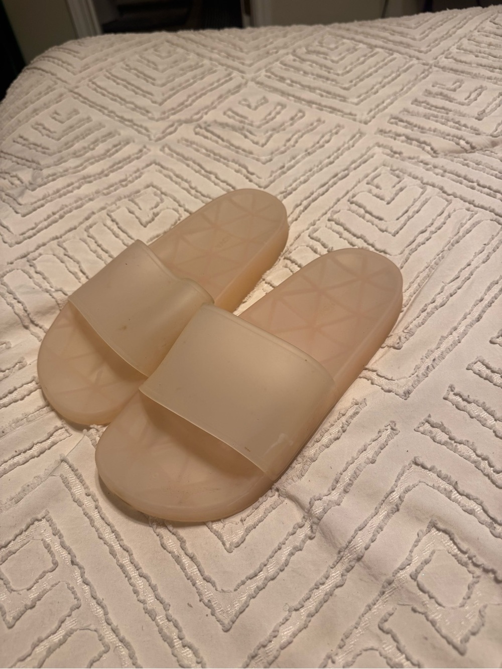 Women's Minimal Slide Sandals in Beige
